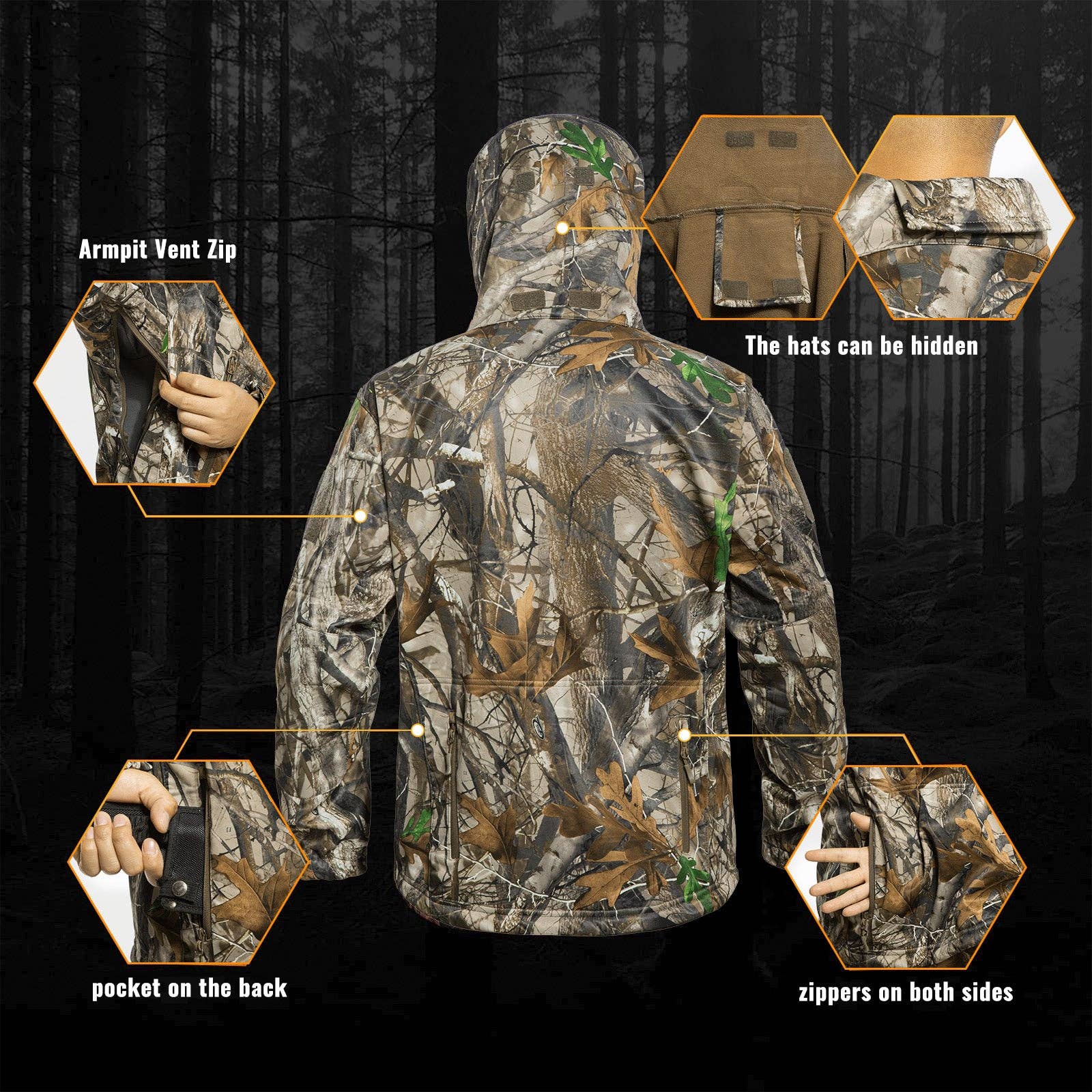 Antarctica Outdoors - Wholesale Top & Pant Set (NOT Loungewear) - Men's - Quiet Hunting Clothes Suit Clothing Gear Camouflage Hoodie Jacket Pants3