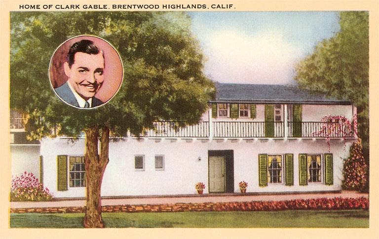 Found Image Press - Vendita all'ingrosso Cartoline - Cartolina LA-230 Casa di Clark Gable, Brentwood, California0