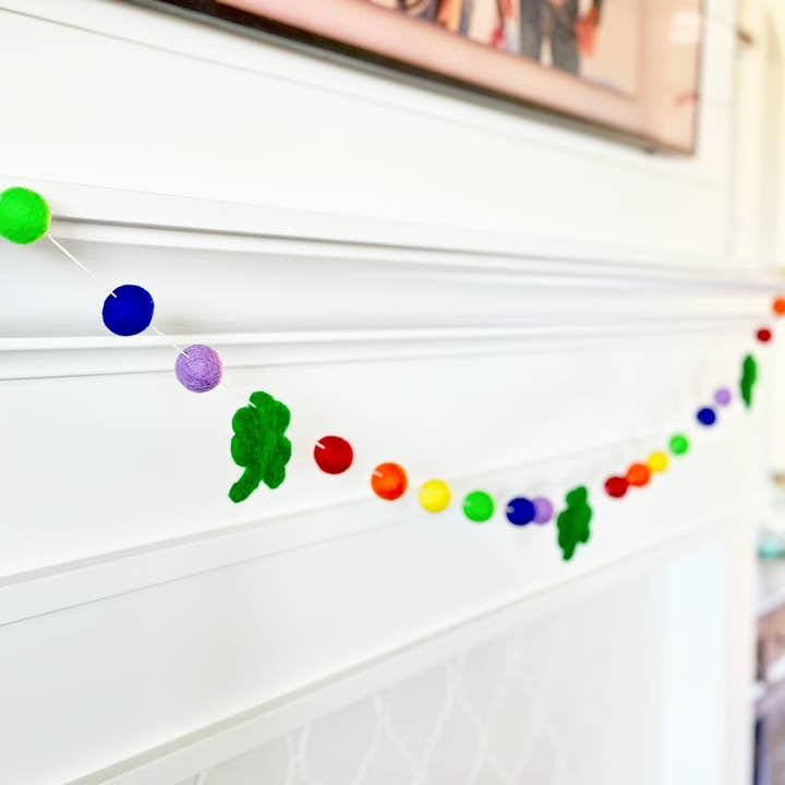 Lucky Wool Felt Ball Garland - Holiday Decor for wholesale by The Mad Padder