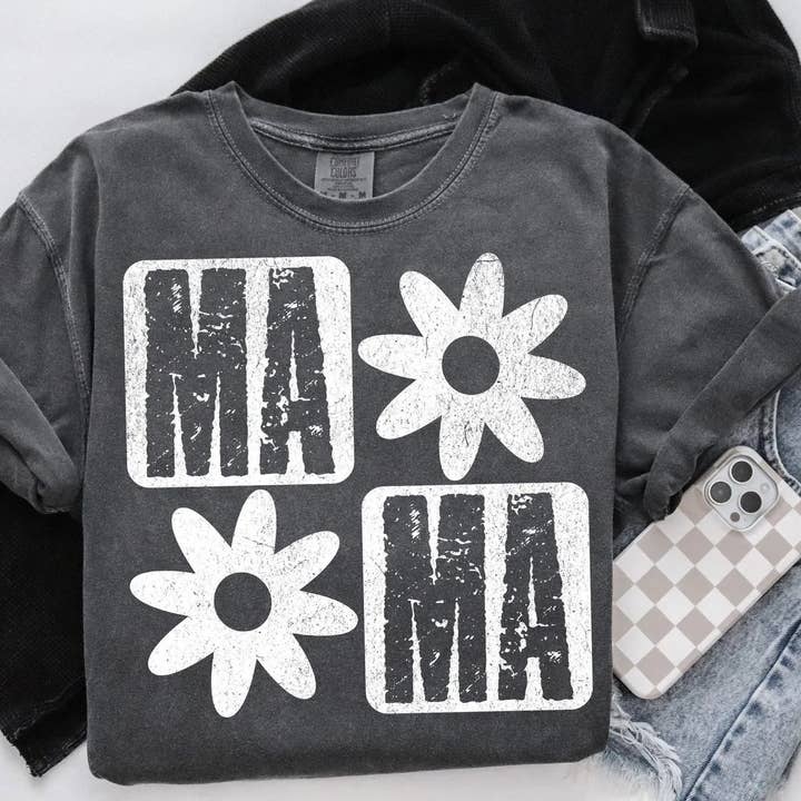 Southern Chic - Wholesale Screen Printed T-Shirt - Women's - Mama Floral Graphic Tee