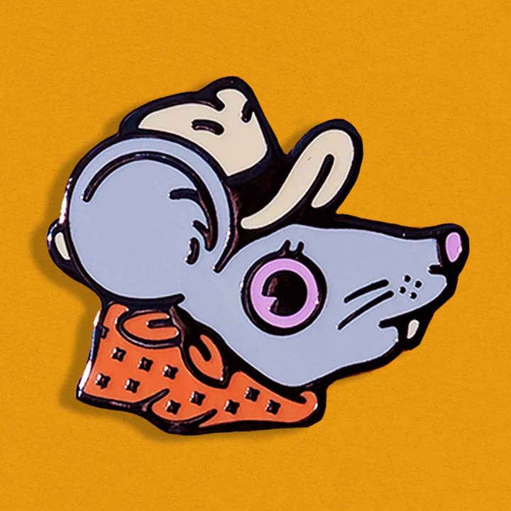 Rodeo Rat enamel pin for wholesale by It's Not That Weird