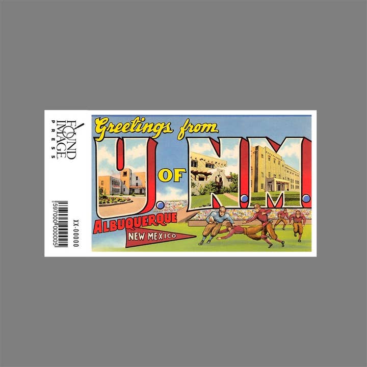 Found Image Press – wholesale Klistermärke – Klistermärke NM-72 Hälsningar från UNM, Albuquerque, New Mexico1