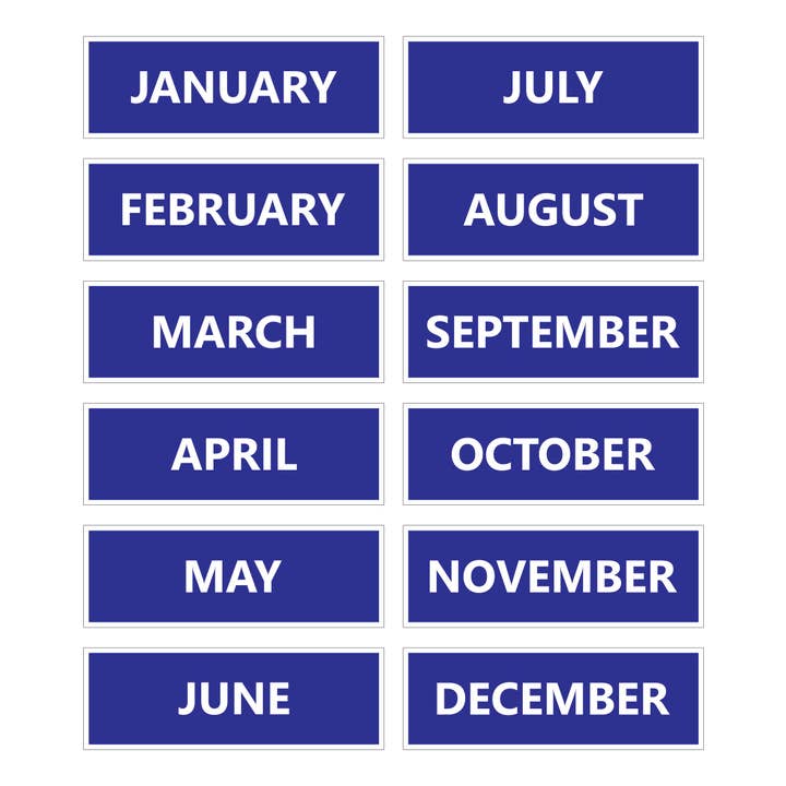 DCM Solutions - Wholesale Magnet - Calendar Month Magnets (Non-Abbreviated)2