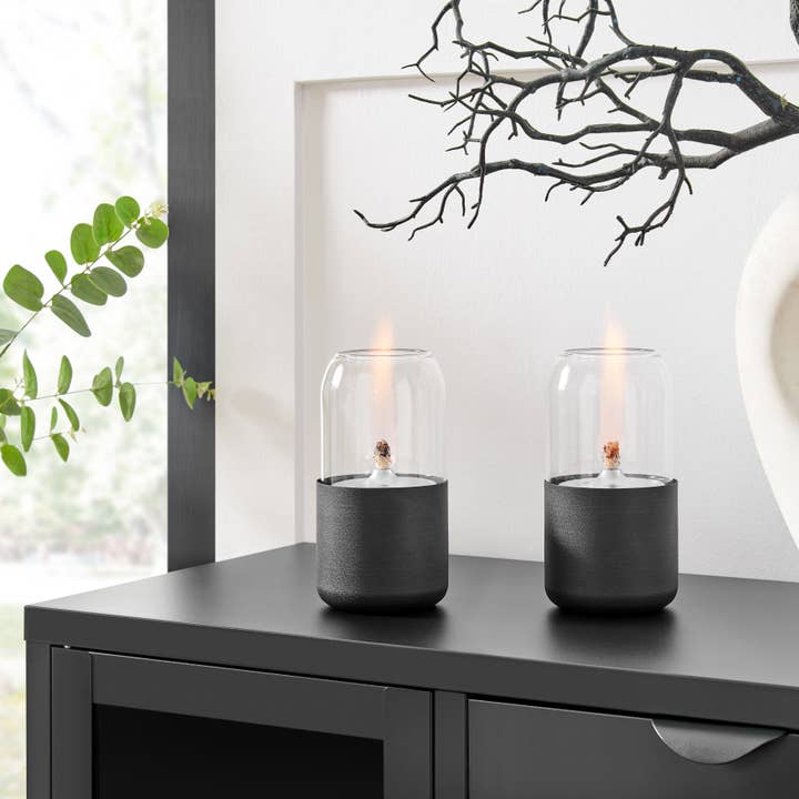 Danya B - Wholesale Fire Pit - Ambrose Oil Lamp Tabletop Fire Pit Set of 2