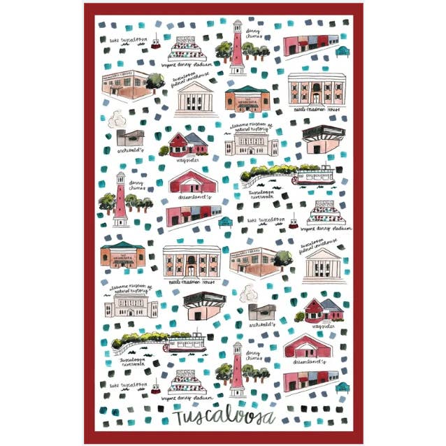 KEVA and Created By - Wholesale Tea Towel - Double Sided Tuscaloosa Tea Towel