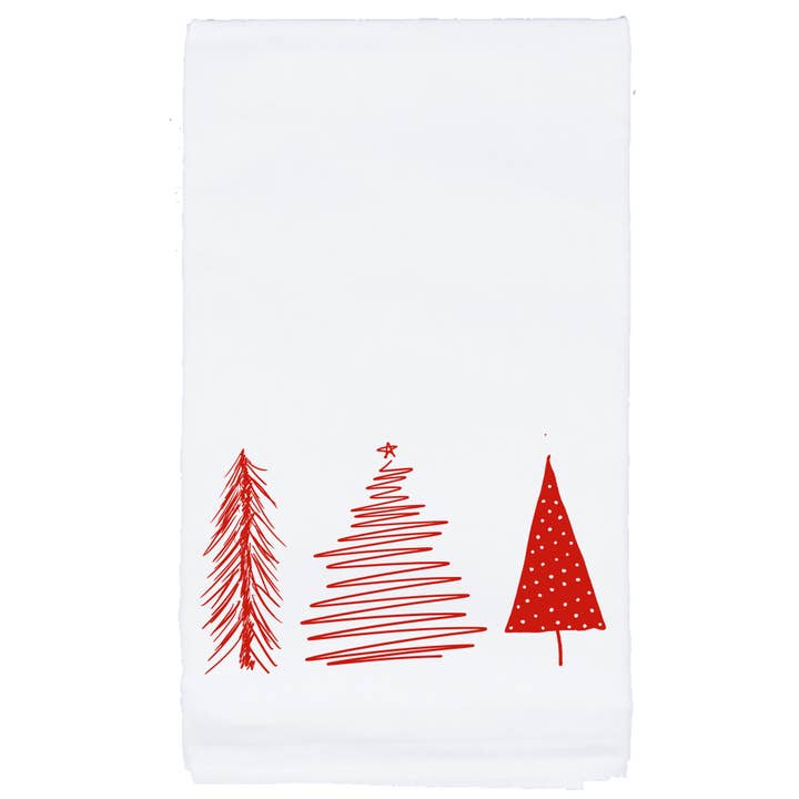 Christmas Trees Holiday Tea Towel for wholesale by Sycamore Creek Makers