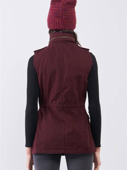 Jaqueta colete utilitário estilo parka com capuz removível por atacado de Blak Wardrob