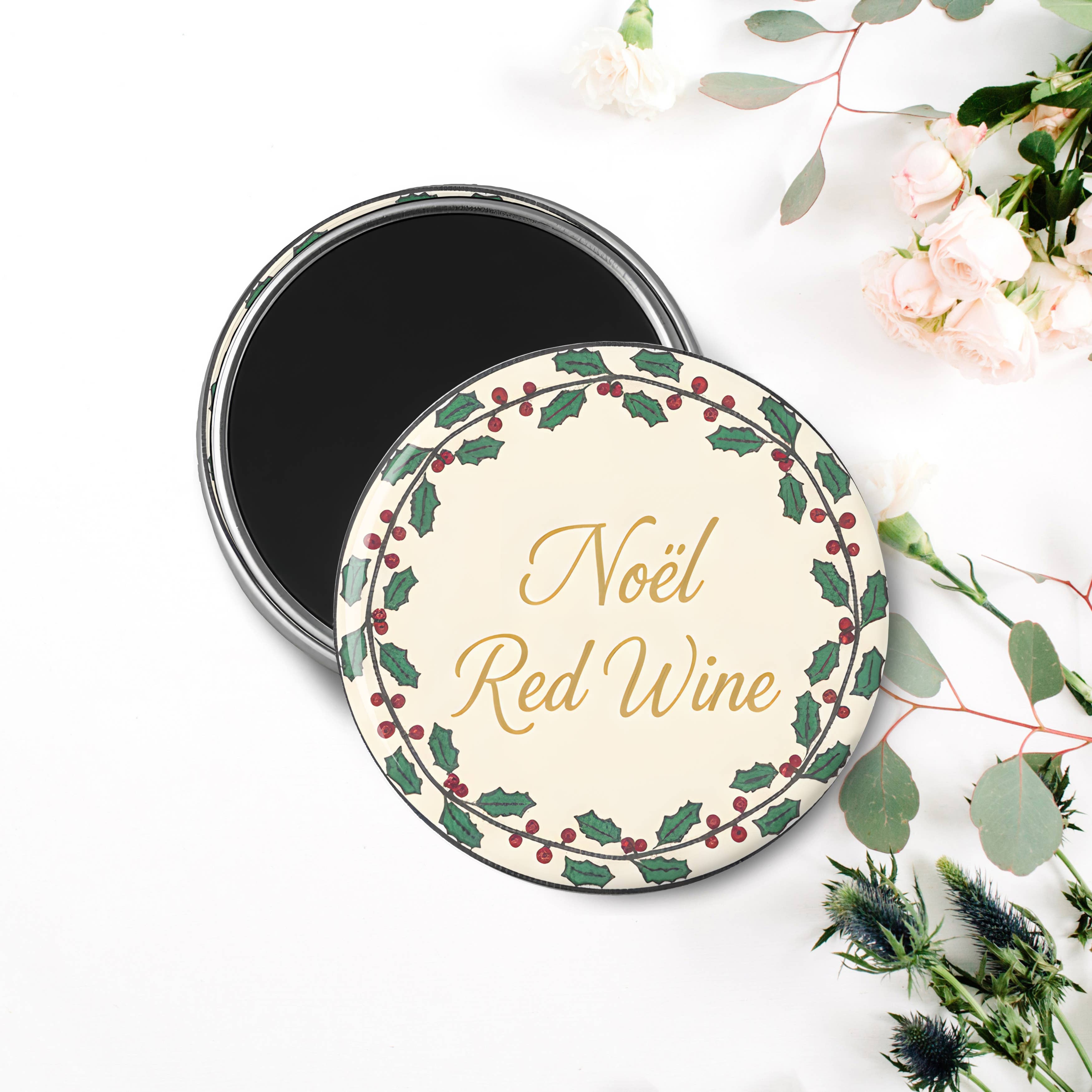 All Things Cherrie - Wholesale Magnet - Vintage Christmas Magnet Noel Red Wine