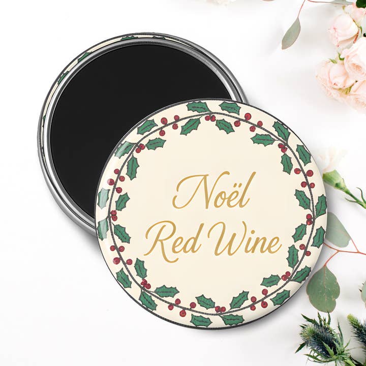 All Things Cherrie - Wholesale Magnet - Vintage Christmas Magnet Noel Red Wine0
