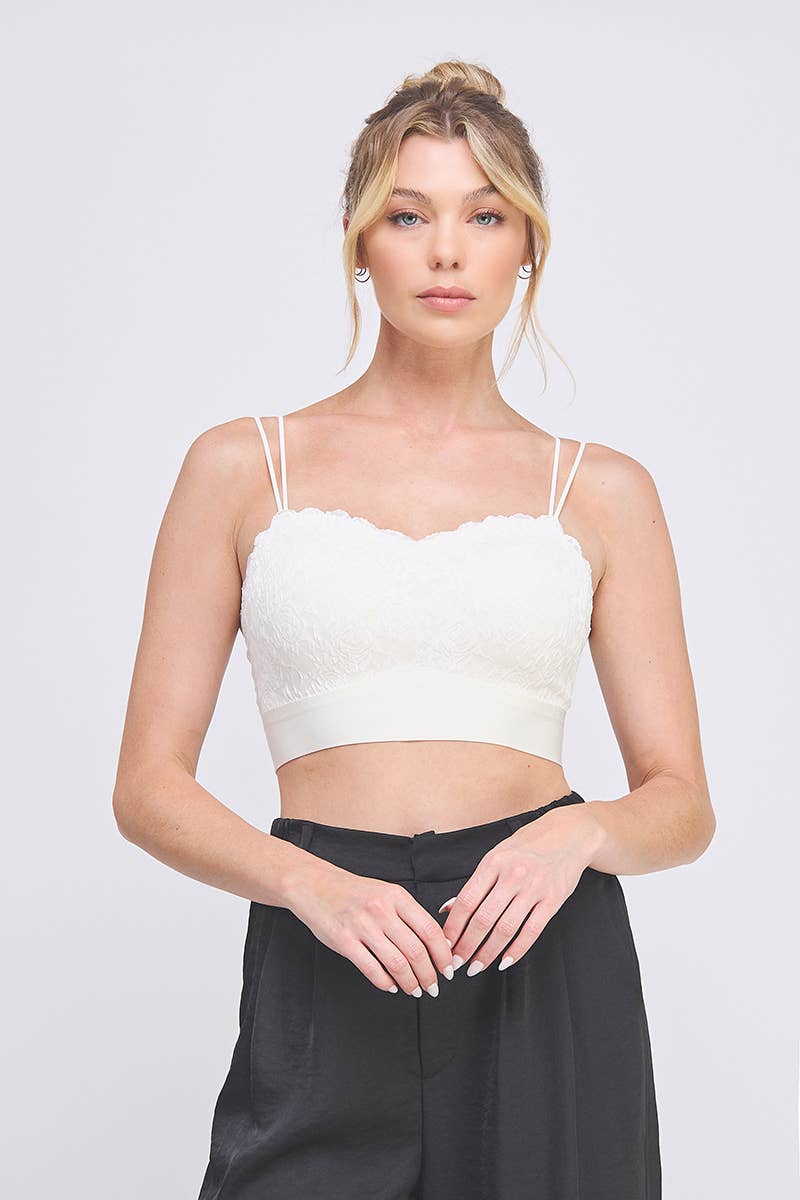Allie Rose – Großhandel Bralette – Damen – Rosafarbener Bralette aus Strick mit Spitze4