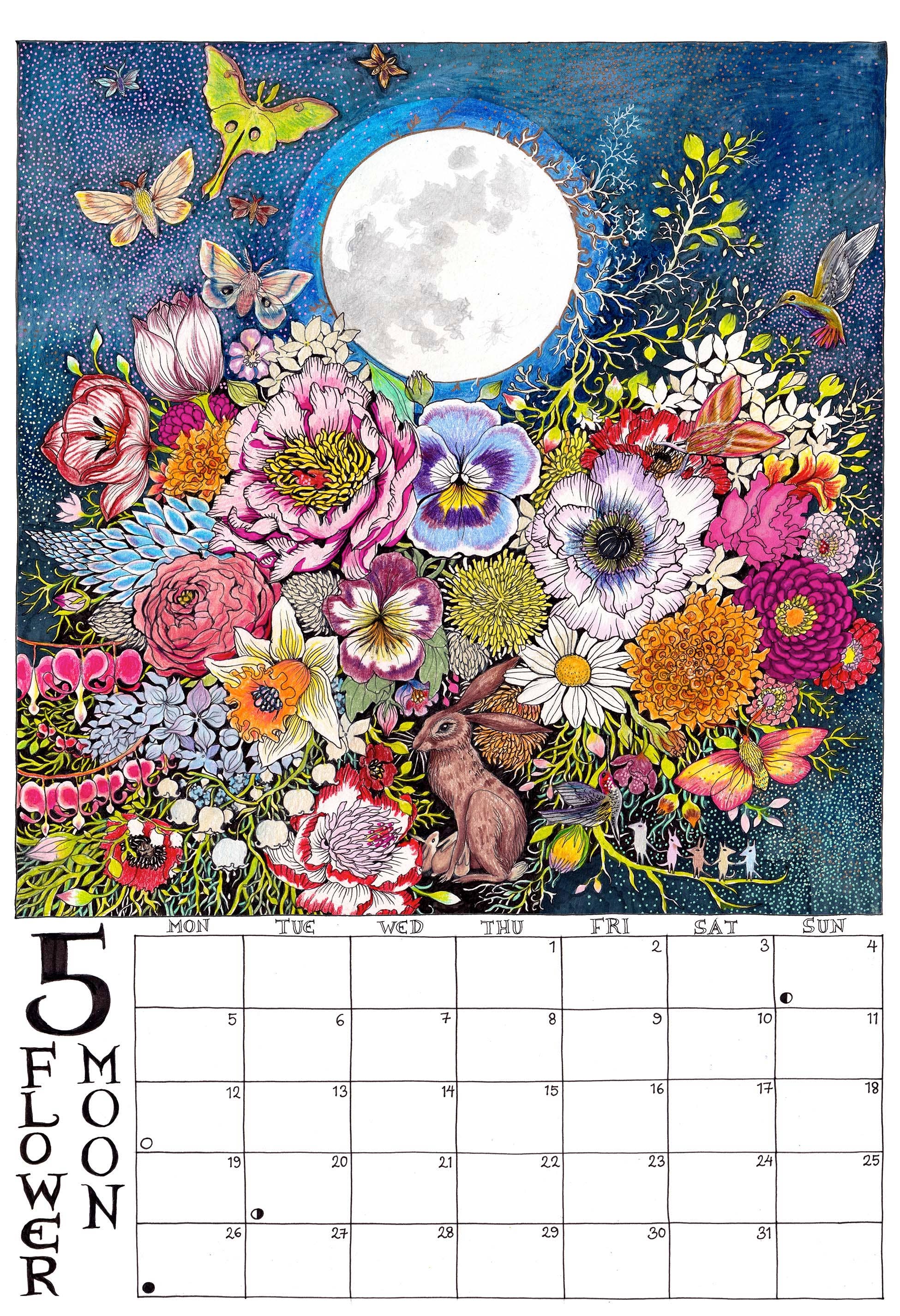 Fox & Comet - Wholesale Calendar - Illustrated Wall Calendar - The Calendar of the Full Moon5