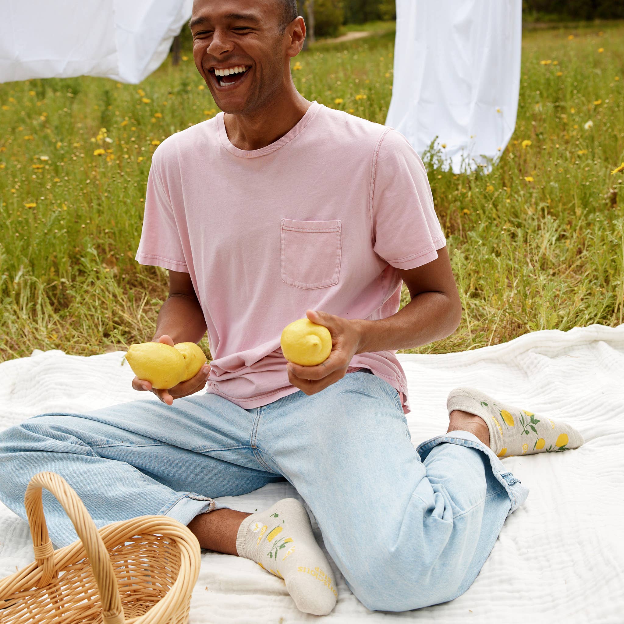 Conscious Step - Wholesale Socks - Unisex - Ankle Socks that Plant Trees (Beige Lemons)4