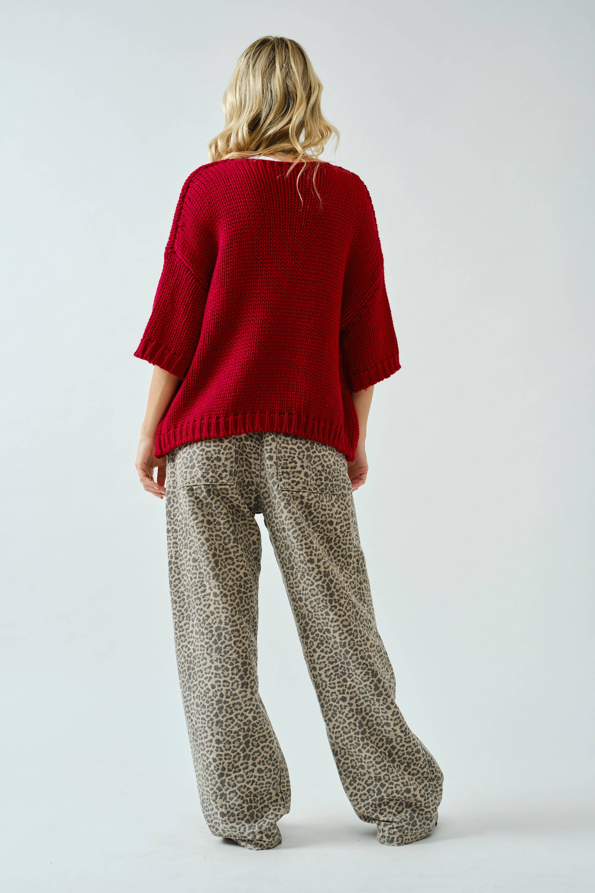 Vermelho SA00115T - Cardigan Aberto Grosso para venda a revendedores na Faire3