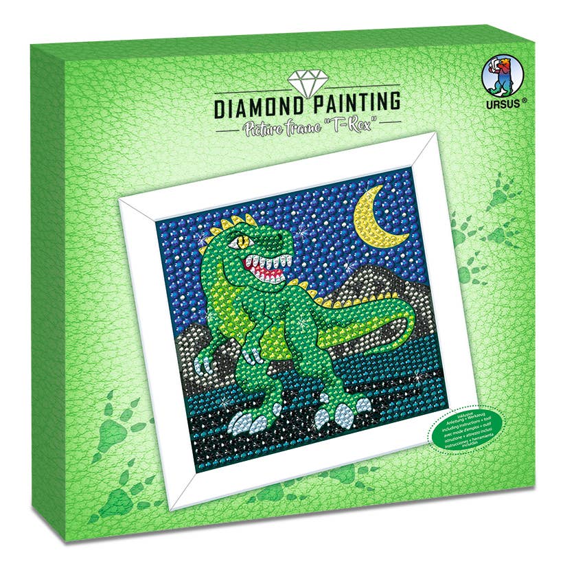 URSUS® / Buntpapierfabrik Ludwig Bähr GmbH & Co. KG - Wholesale DIY Craft Kit - Diamond Painting Picture Frame “T-Rex”0