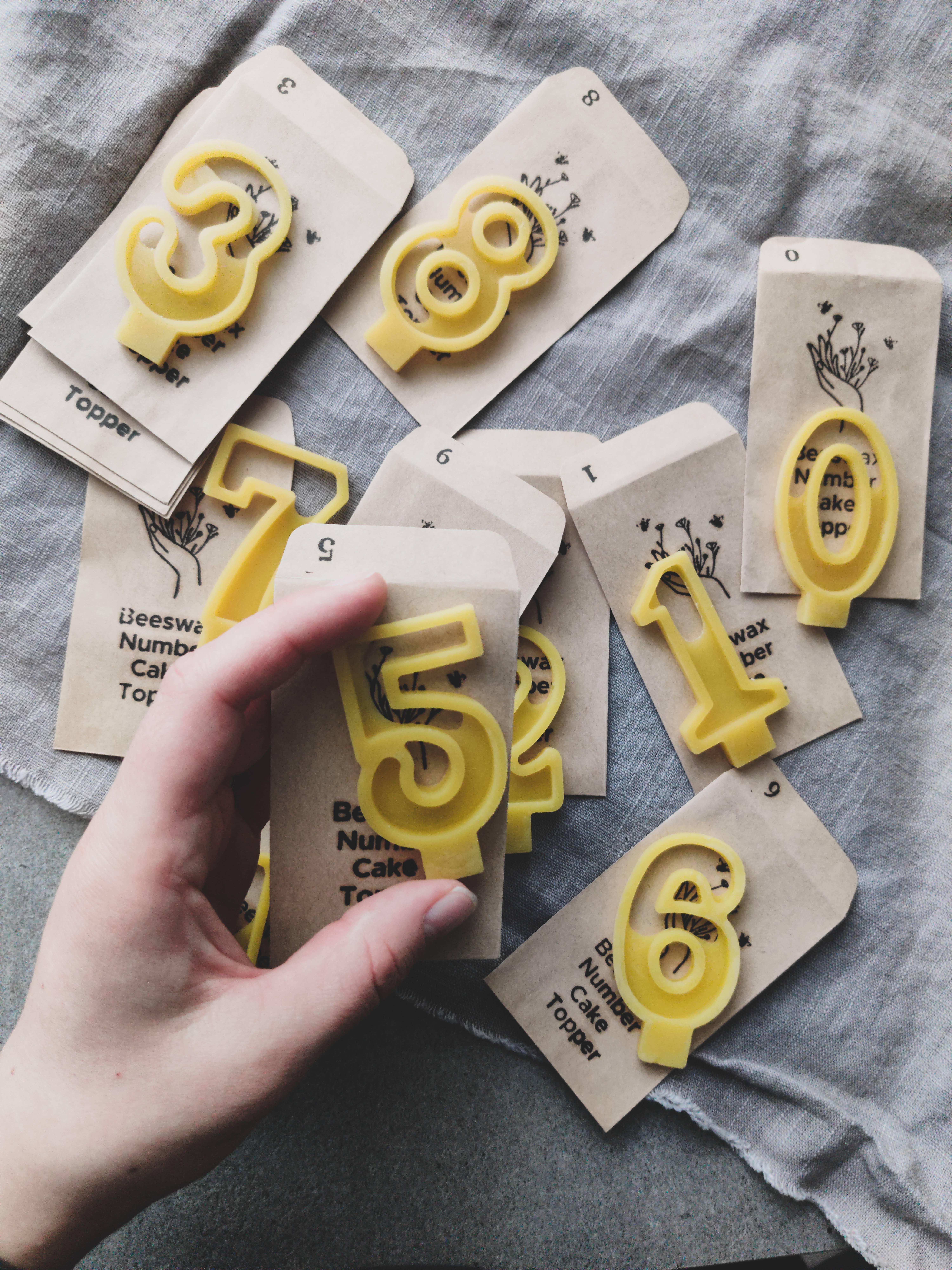 korys – wholesale Cake/cupcake topper – Beeswax Number Cake Topper (full set 0-9)7