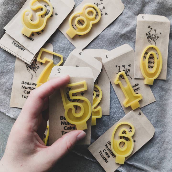 korys – wholesale Cake/cupcake topper – Beeswax Number Cake Topper (full set 0-9)7