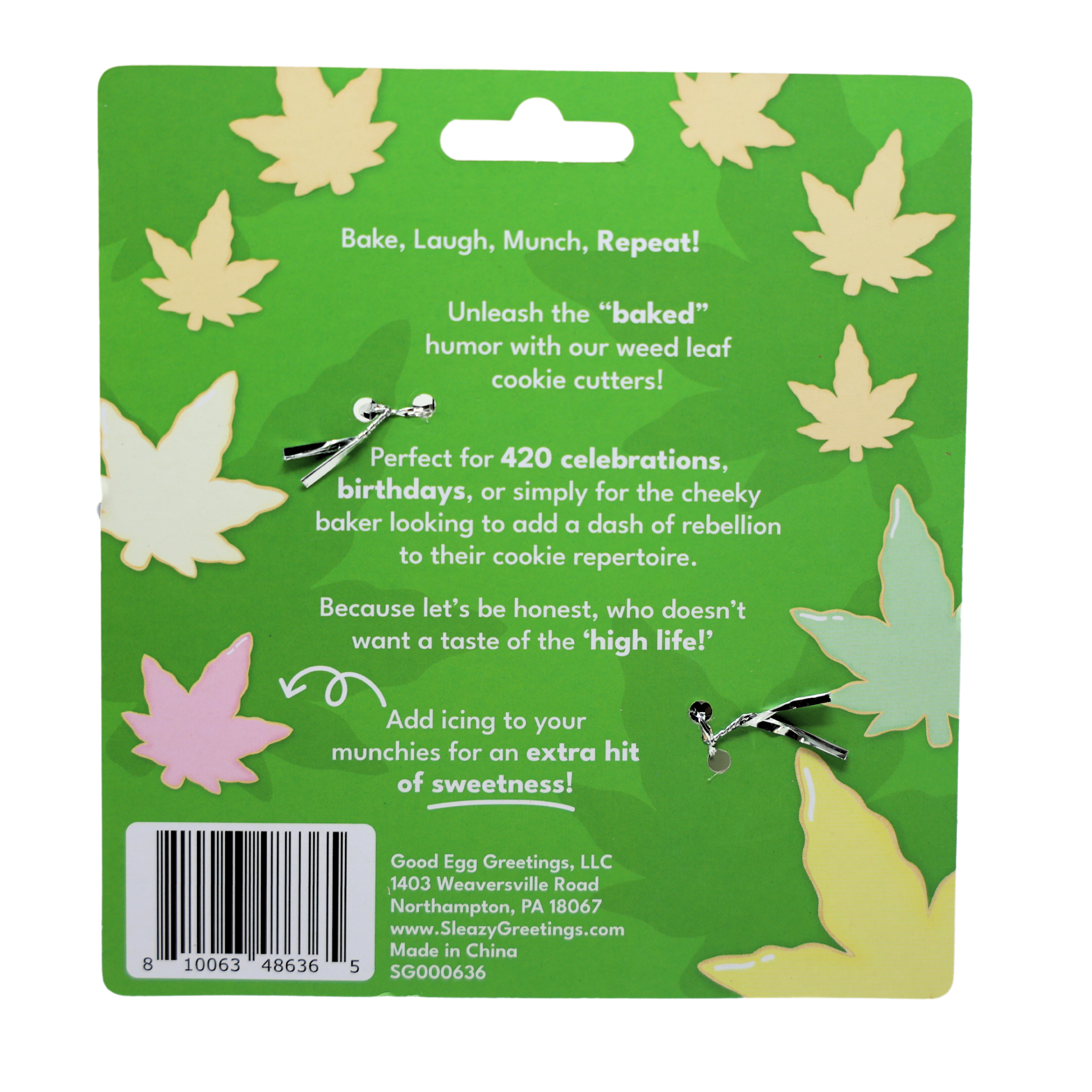 Sleazy Greetings - Vente Emporte-pièce - Ensemble de 3 emporte-pièces en forme de feuille de cannabis4