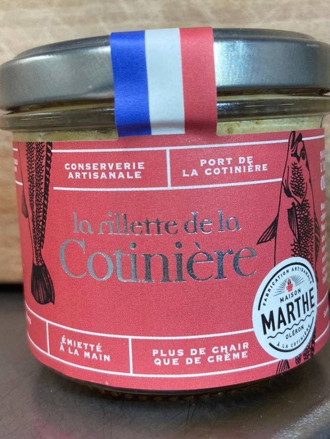 Rillette de la Cotinière - Magert røget svinebryst 90g for engroshandel hos Conserverie Artisanale Maison Marthe - Oléron