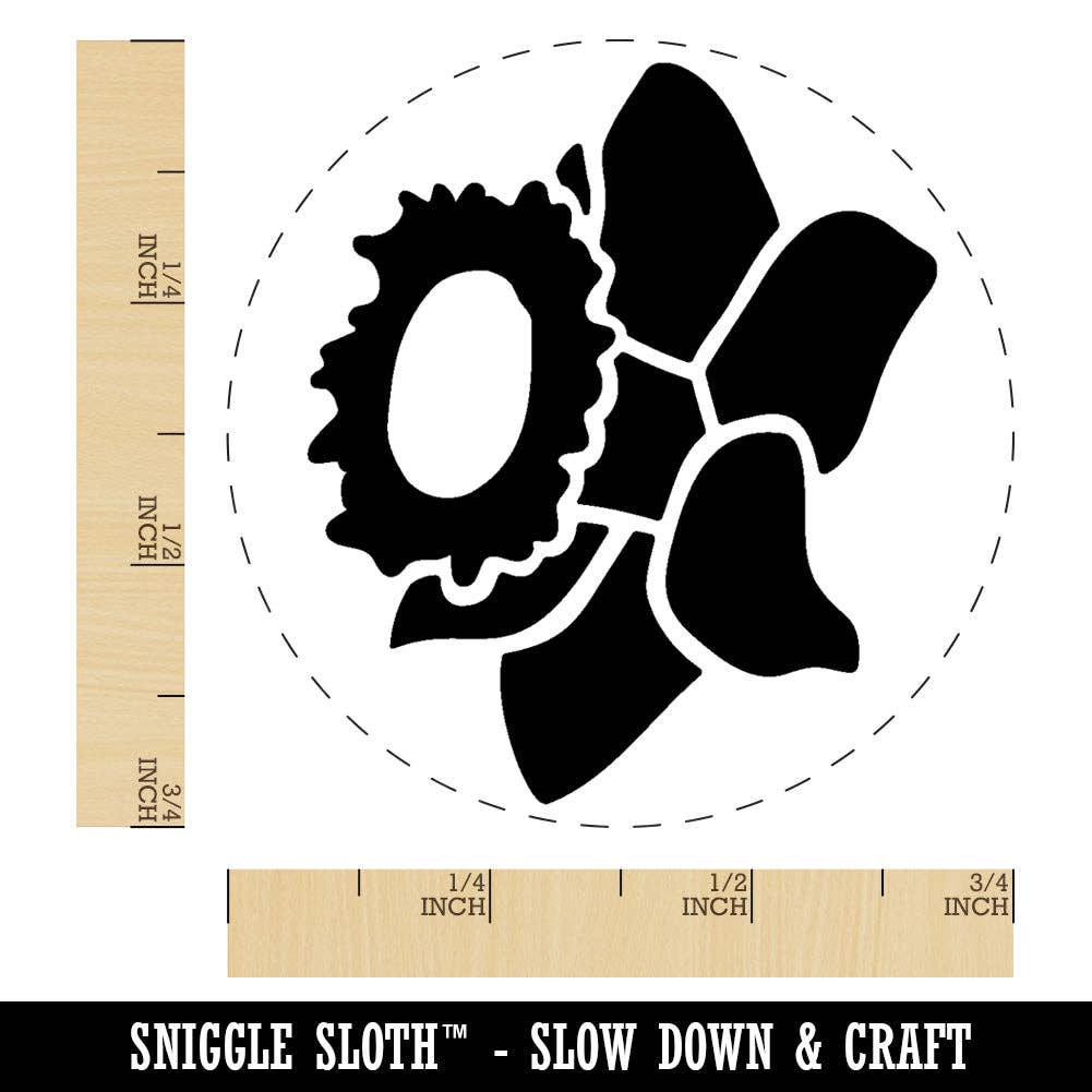 Sniggle Sloth - Wholesale Rubber/Decorative Stamp - Daffodil Flower Rubber Stamp for Stamping Crafting Planners1
