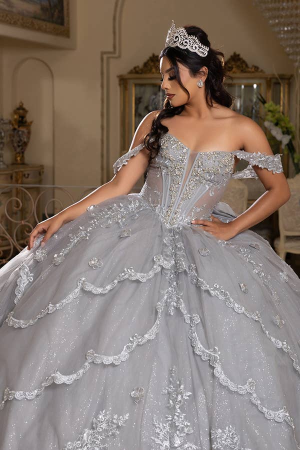 Babyfox Apparel - Wholesale Gown - Women's - Off the Shoulder Embellished Quinceanera Ball Gown15