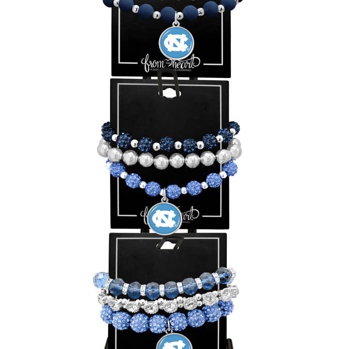 North Carolina Tarheels Amanda Bracelet Stack NCAA Jewelry for wholesale by From The Heart