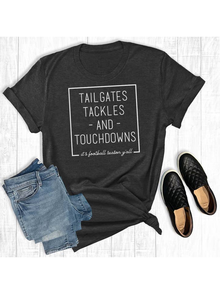Tailgates And Touchdowns Football Charcoal for wholesale on Faire
