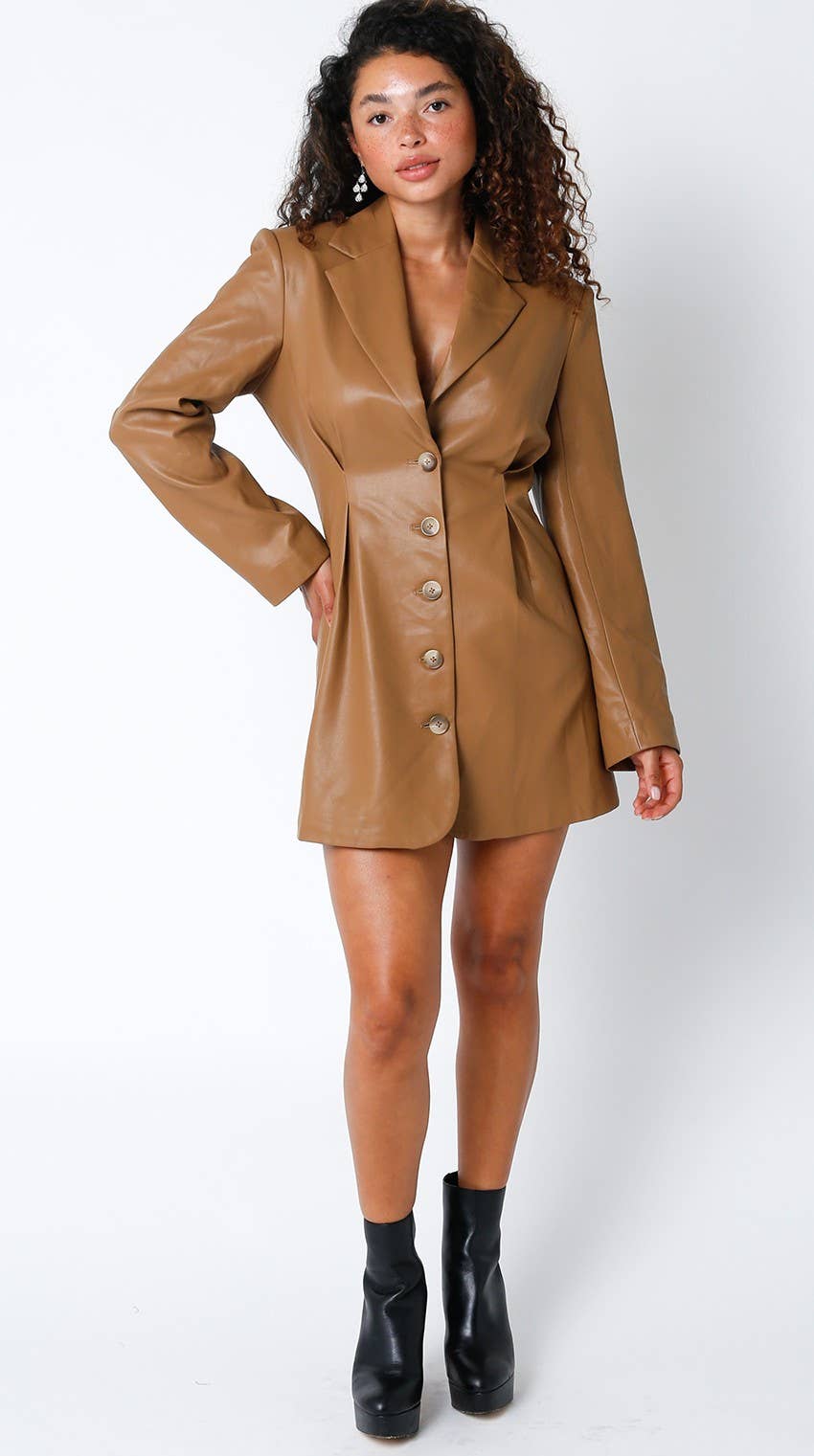 Olivaceous – Großhandel Kleid – Damen – Gisel PU Kleid8