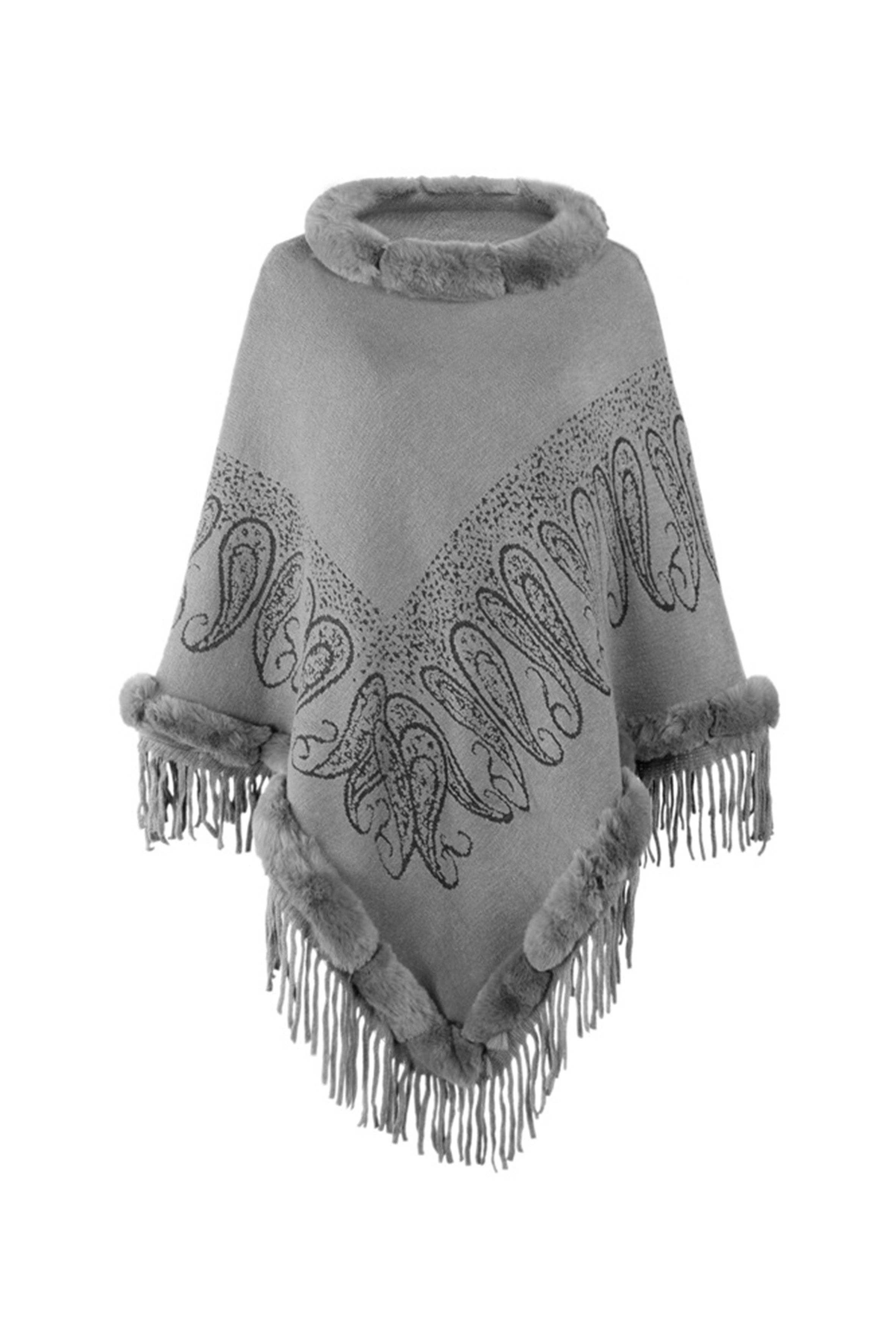 Ole - Wholesale Cape - Women's - Collar Pullover Tassel Cape S021412