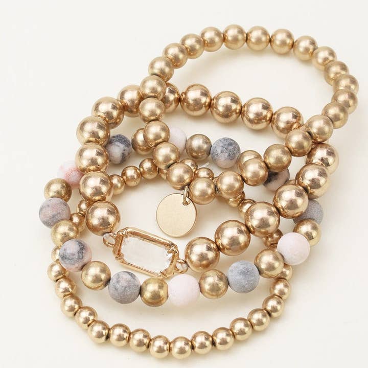 MiMi Wholesale - Wholesale Jewelry Set - CB2172 4 Piece CCB Semi Precious Bracelet Set7