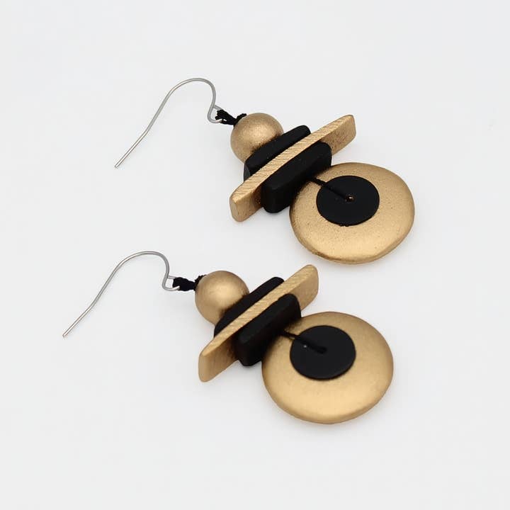 Sylca Designs - Wholesale Dangle Earrings - Assuta Gold Drop Earrings2