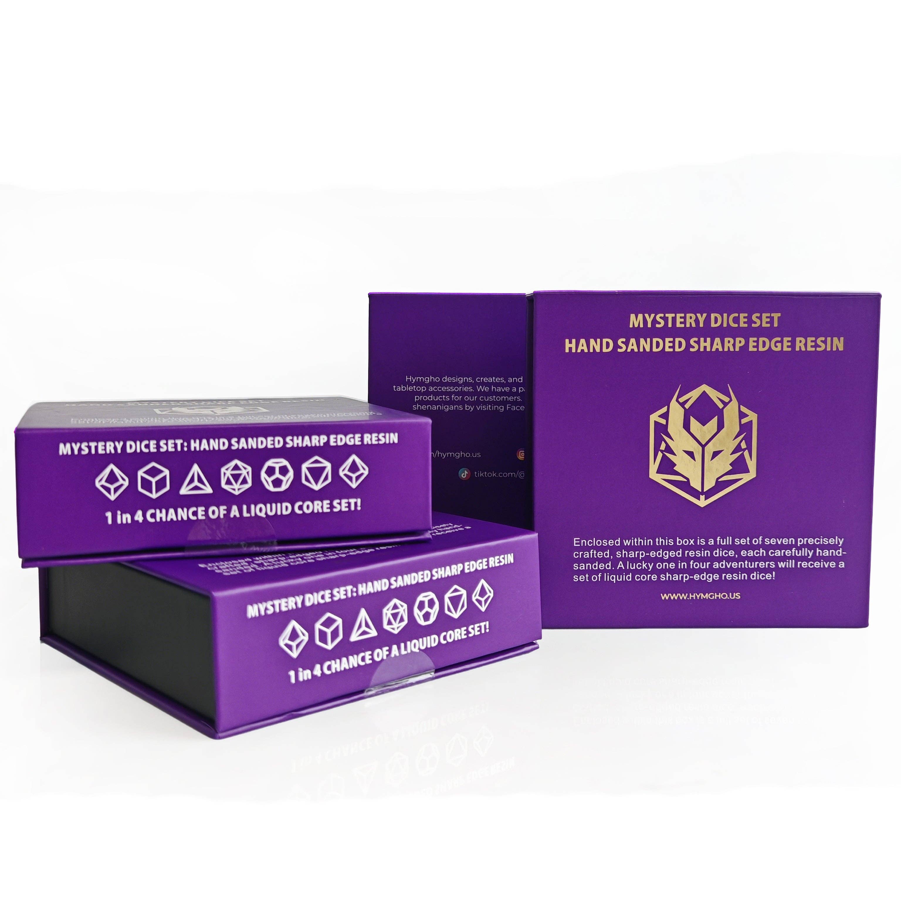 Hymgho Premium Dice - Wholesale Dice - Mystery Set of 7 Hand Sanded Sharp Edge Resin Dice2
