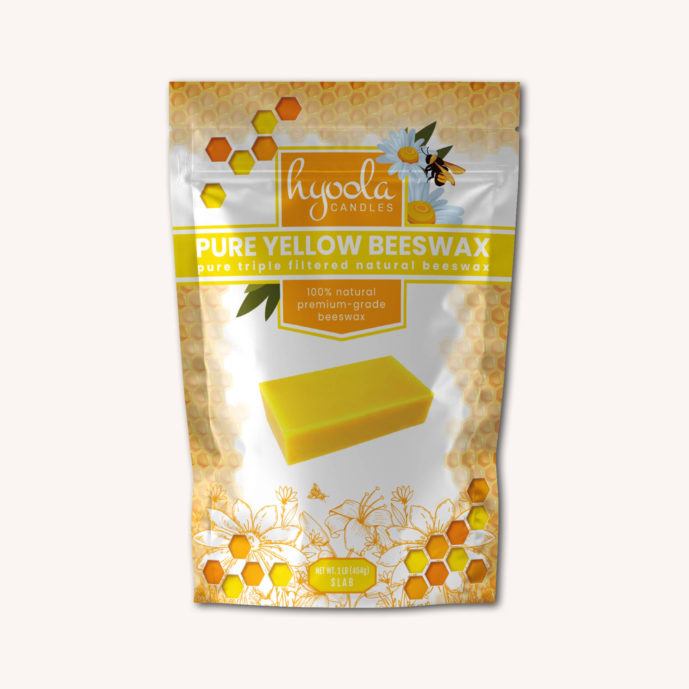 Hyoola Candles - Wholesale Craft Supplies - Yellow Beeswax Block - 1 Pound2
