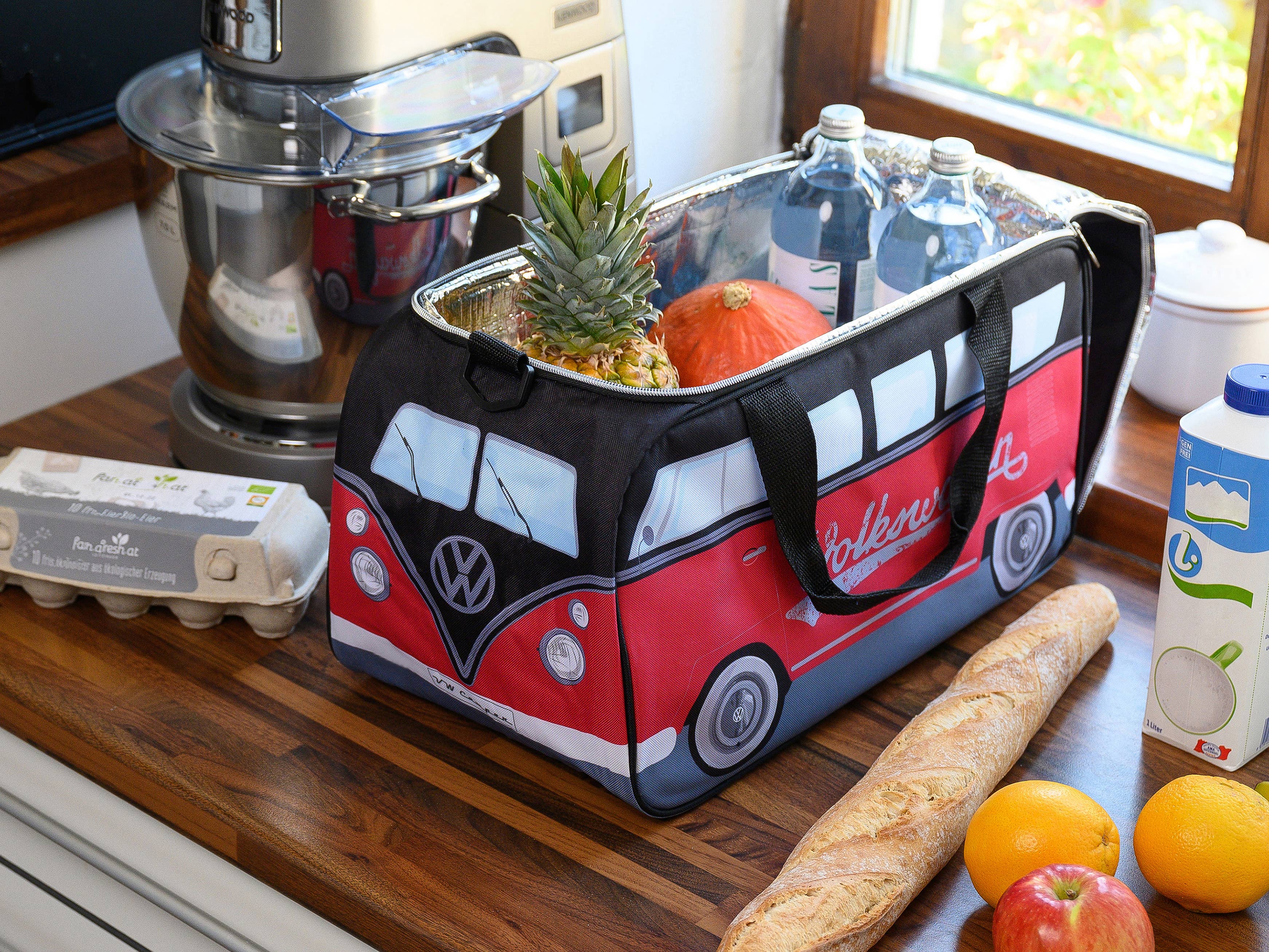 VW Collection by BRISA - Wholesale Cooler/Cooler Bag - VW T1 Bus Lightweight Travel Cooler Bag (25 l) – RD/BK5