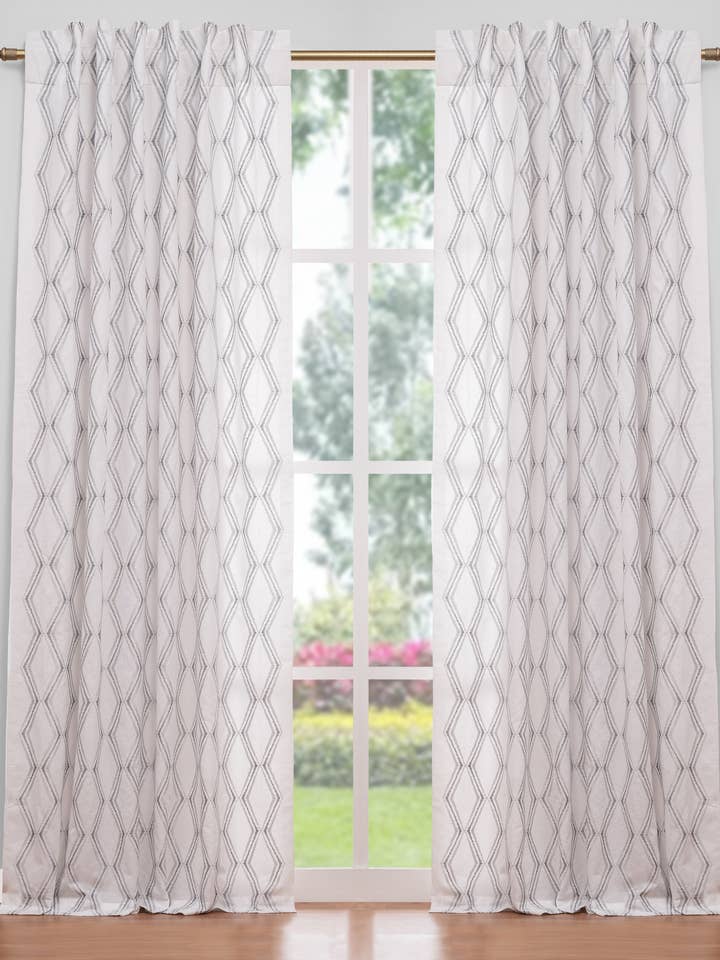 Craft White 96" Leinen-Baumwoll-Mischgewebe Vorhang für den Großhandel von Creative Threads, Inc.