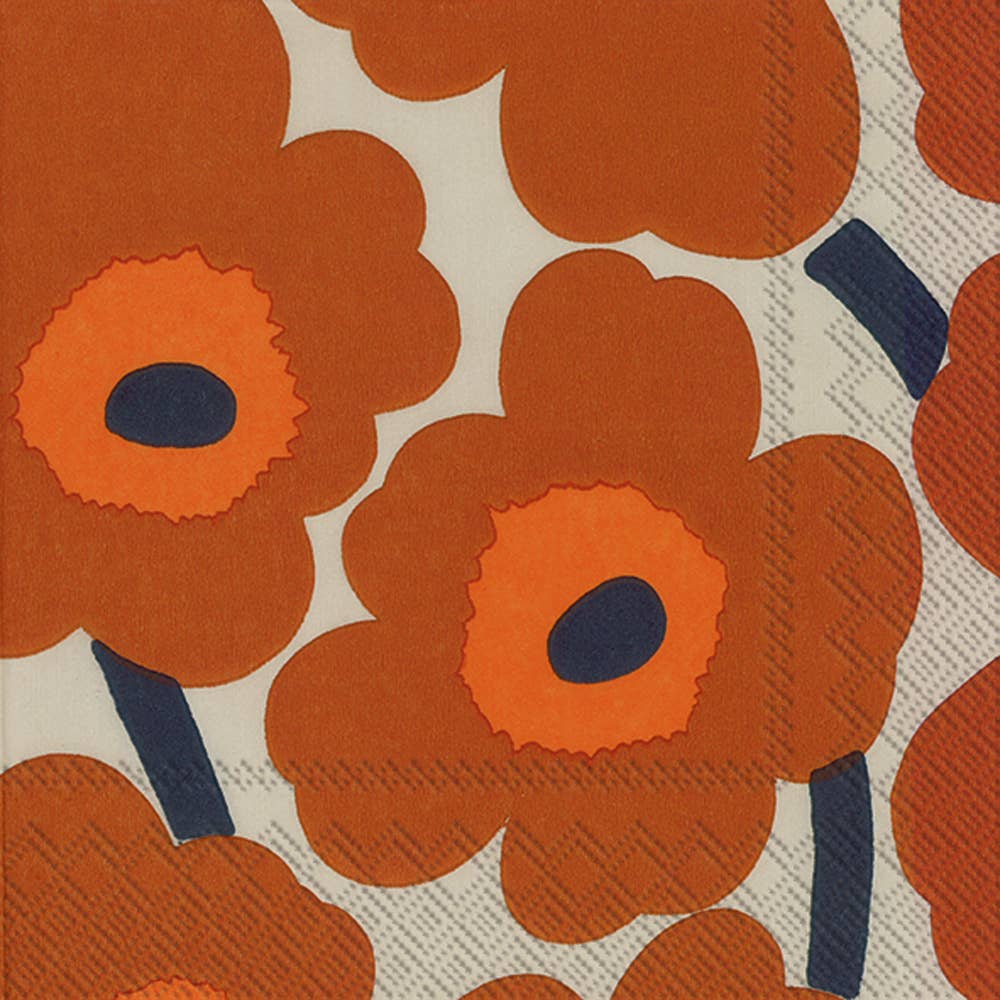 Boston International - Wholesale Disposable Napkin - Paper Lunch Napkins 20 Count Marimekko Unikko Terracotta0