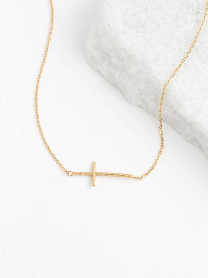 Collier Croix Radieuse en Or pour la vente par Starfish Project, Inc