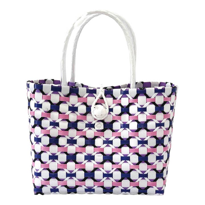 New Daisy Mini Recycled Plastic Woven Tote Bag for wholesale by My Funky Bags