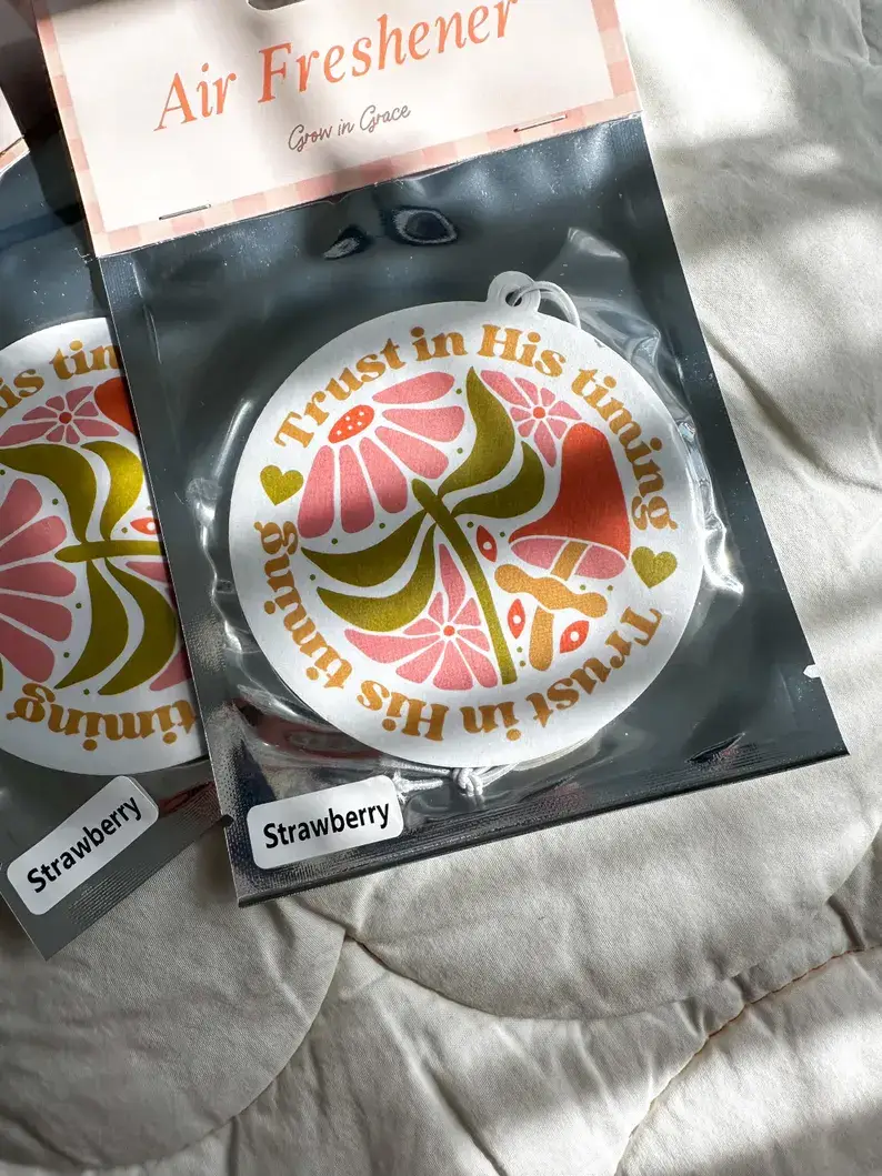 Grow in Grace - Wholesale Air Freshener - Trust in His timing, Bible verse air freshener2