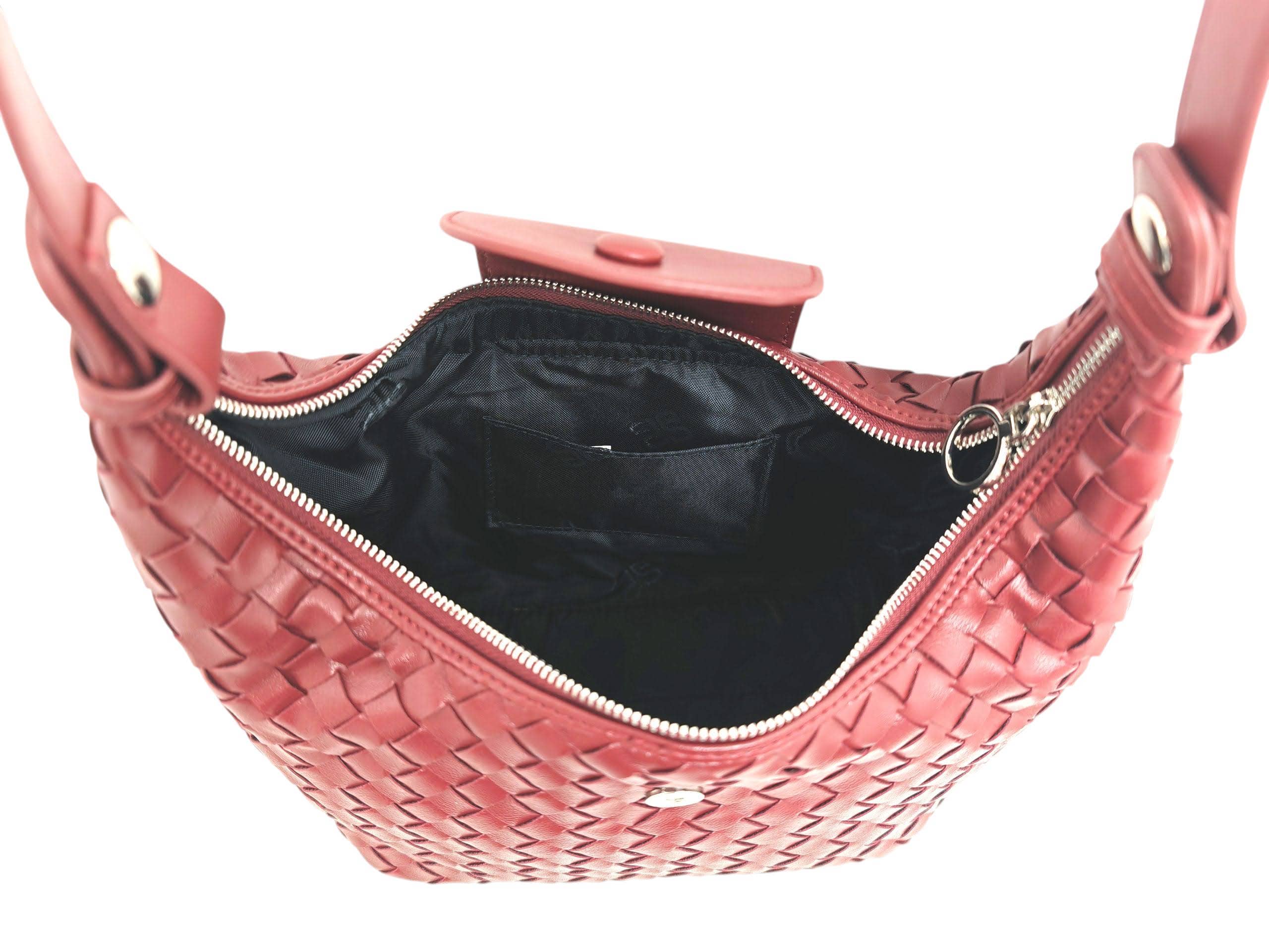 Superbia – Großhandel Schultertasche – Damen – Handgefertigte gewebte Premium-PU-weiche kleine 3-Wege-Tasche5