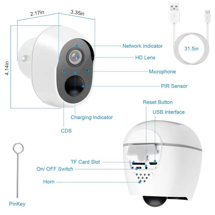 White 1080P FHD WiFi IP Camera Two-Way Audio Security Surveillance Camera IP65 Waterproof Network Camcorder for wholesale on Faire
