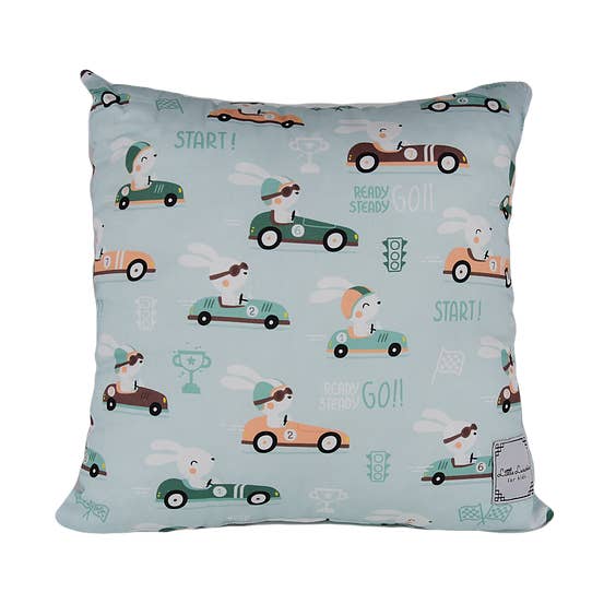 Decorative Pillow Square -Race Cars for wholesale by LITTLELUXURIES FOR KIDS
