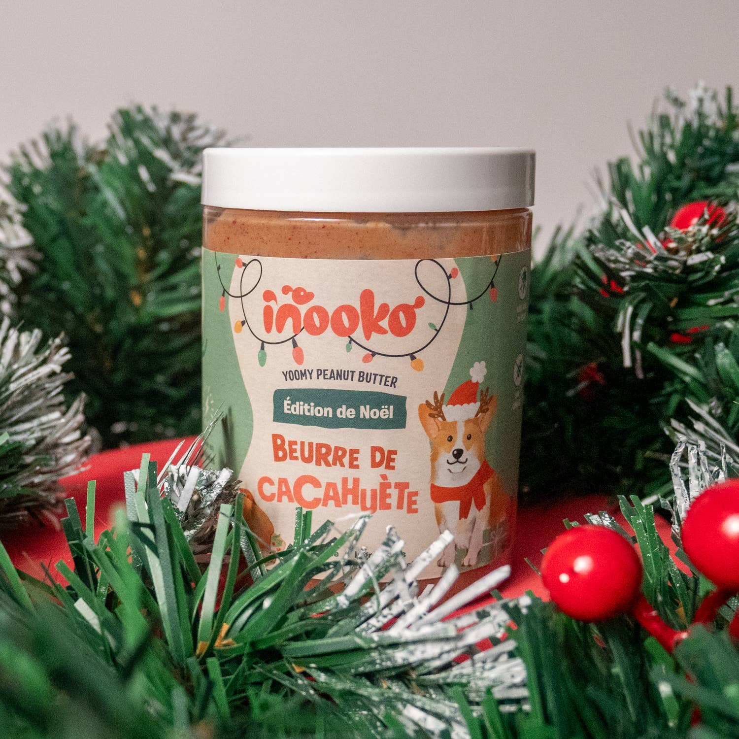 INOOKO – wholesale Husdjursfoder – Hund – Jordnötssmör för hund - Julutgåva1