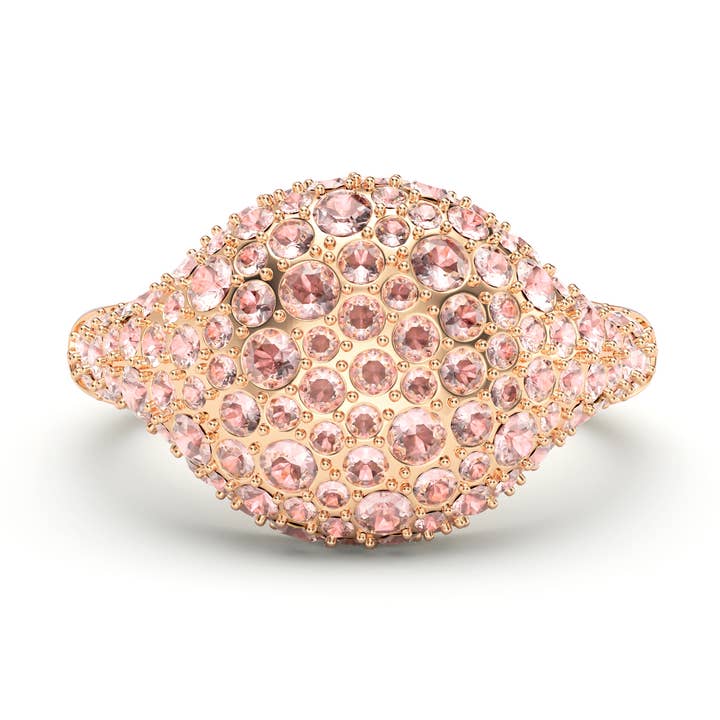 Pave Dome Cocktailring im Vintage-Look mit Rosenkristallen RO|1-1259-AVRS für den Großhandel von My Jewellery Story