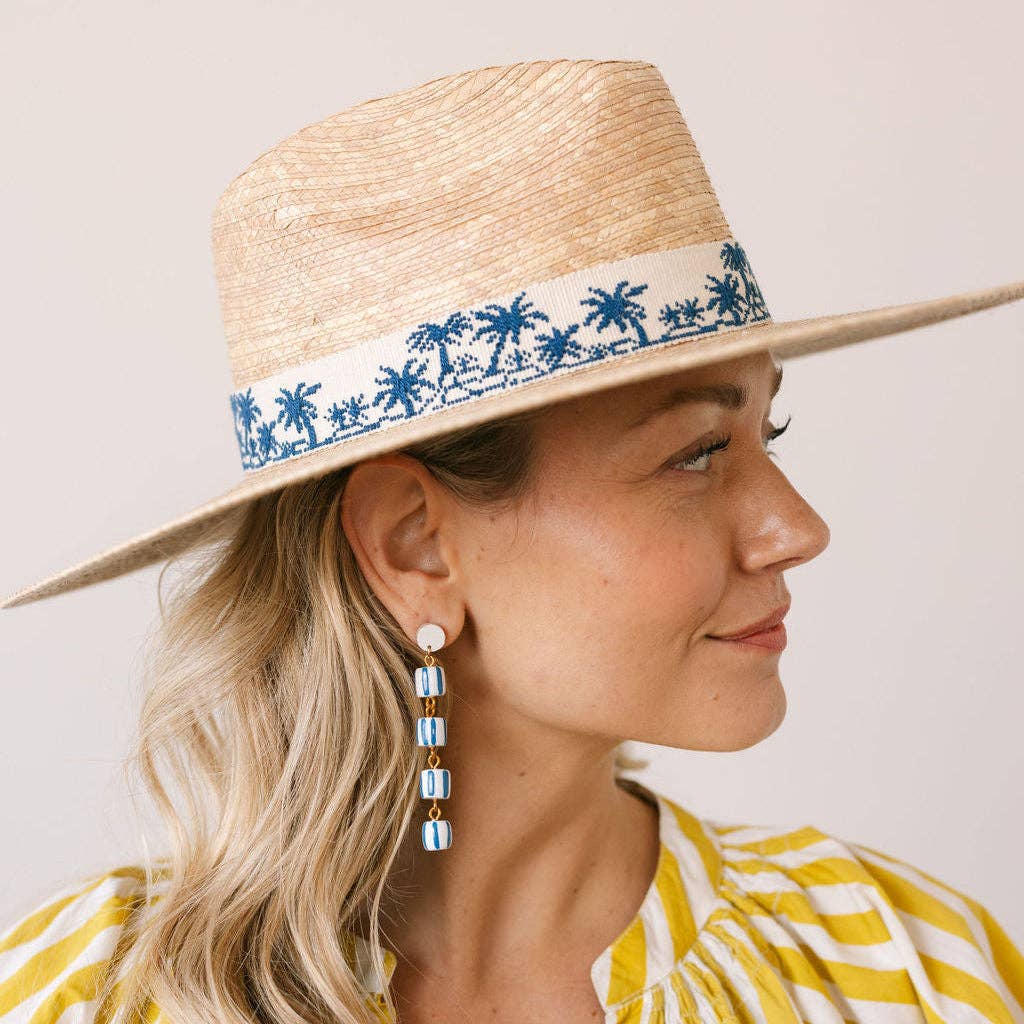Sunshine Tienda - Wholesale Straw Hat - Women's - Tropical Toile Palm Hat0
