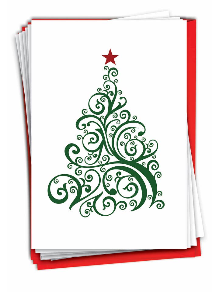 Caja de 12 tarjetas de Navidad, Just Fir You para venta al por mayor de NobleWorks