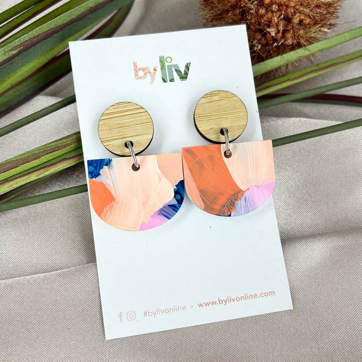 Passeggiata nella Foresta Pluviale - Orecchini Pendenti a Ventaglio per la vendita all'ingrosso da parte di By Liv