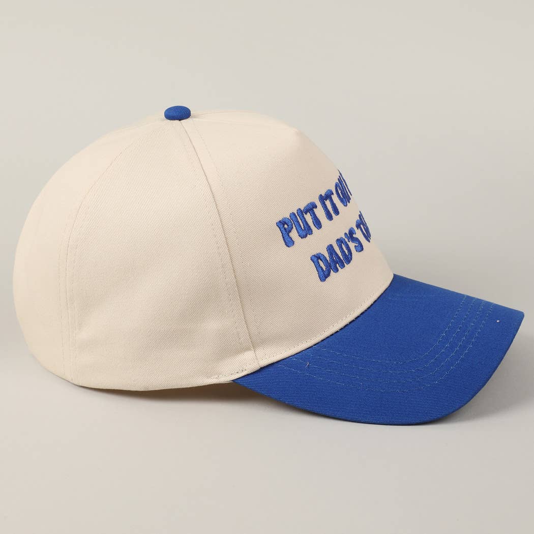 Fashion City - Wholesale Baseball Cap - Unisex - Put It On My Dad's Tab Embroidery Two-Tone Hat21