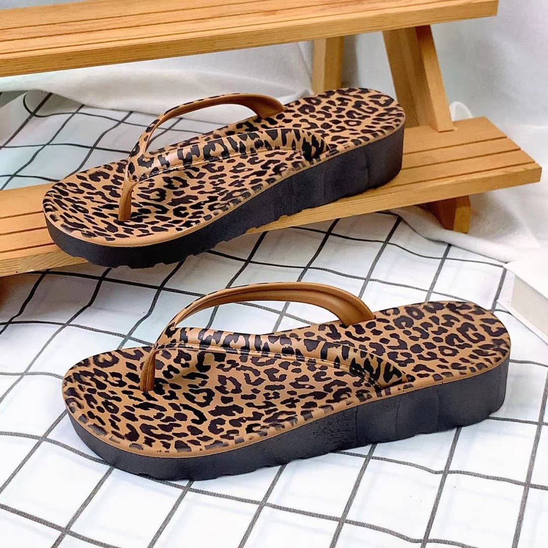 UNISHE – Engroshandel Slippers - Dame – Moderigtige Tanga Printede Klipklappere Strandsandaler ZK32730