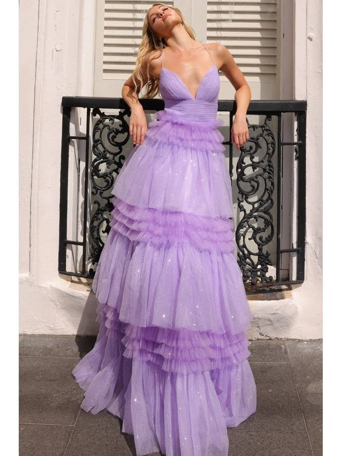 A LINE SPARKLE RUFFLE DRESS for wholesale by Babyfox Apparel