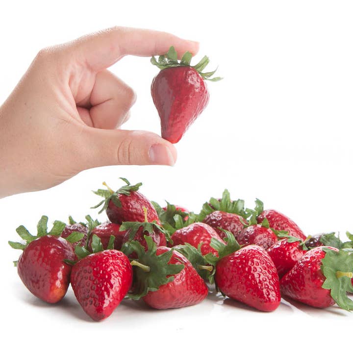 Factory Direct Craft - Wholesale Decorative Tabletop Object - Life Size Artificial Strawberries - Pack of 24 Strawberry